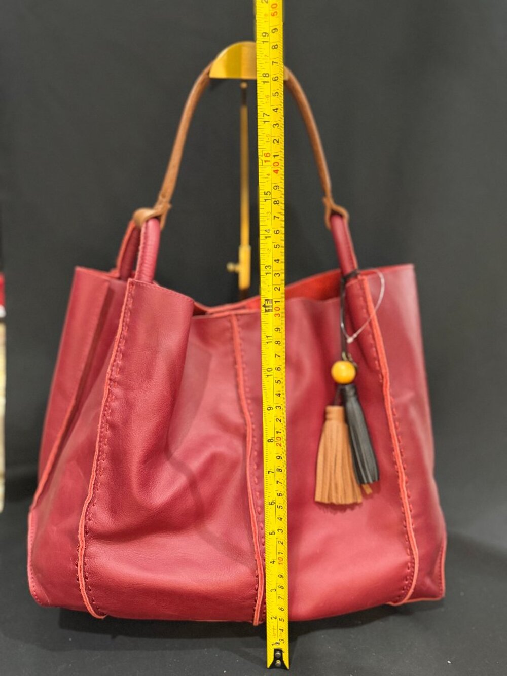 The Sak Large Tote (Los Feliz Collection). New. No tags. Red and Brown Leather - Picture 3 of 8